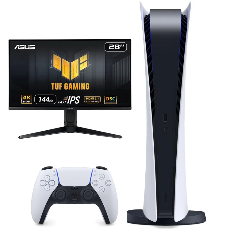 پلی استیشن 5 دیجیتال + مانیتور Asus TUF VG28UQL1A 4K - تصویر 1