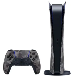 PS5 نسخه دیجیتال - خاکستری ارتشی + دوال سنس سفید - تصویر 1