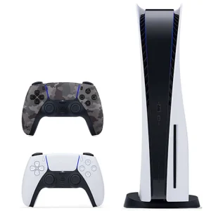 PlayStation 5 دیسک خور + دوال سنس خاکستری ارتشی - تصویر 1