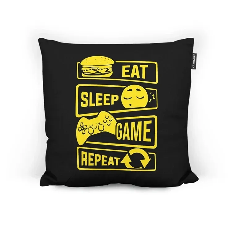 بالش طرح Eat Sleep Game Repeat سایز 45x45