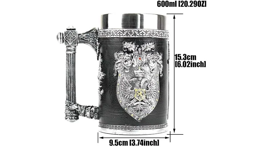 لیوان طرح تاج و سپر Winged Sword and Shield Skull Crest - تصویر معرفی 3